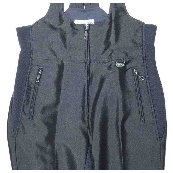 Vintage Mr D Black Stretch Ski Bib Nylon Acrylic Lycra Pants Mens‎ Size 36 Reg - Picture 3 of 13